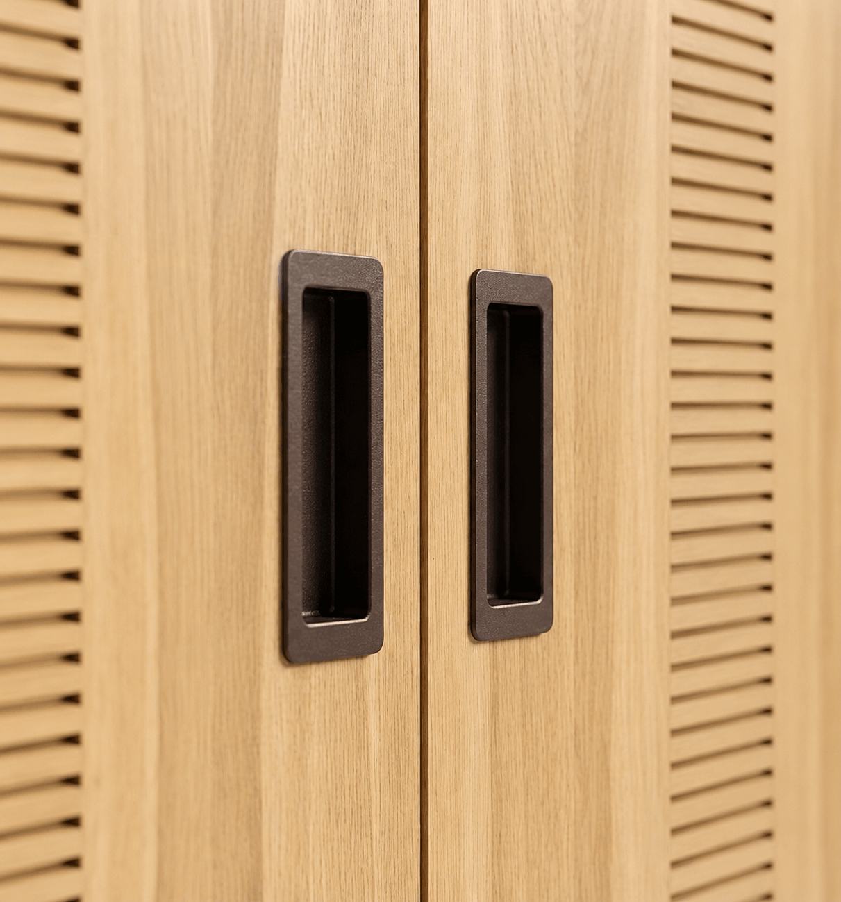 Modern Design 2 Door Wardrobe with Drawers – Honey Oak with Chocolate Accents image 3
