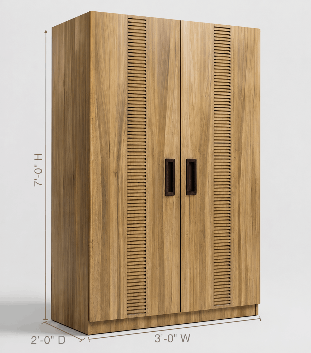 Modern Design 2 Door Wardrobe with Drawers – Honey Oak with Chocolate Accents image 6