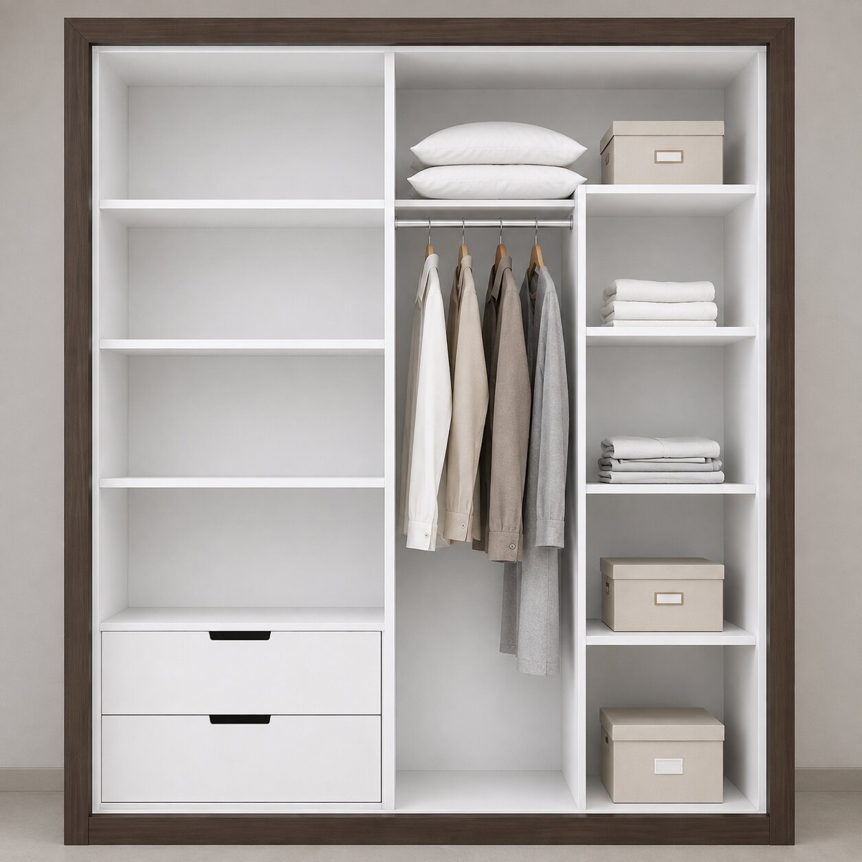 Sliding Door Wardrobe – Bitter Chocolate & Champagne Finish image 6