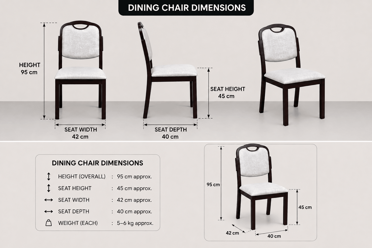 Woodsman Marble Dining Set: Dark Walnut Brown & Marble White image 5