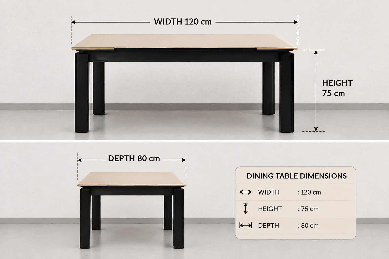 Woodsman Marble Dining Set: Matte Black & Warm Ivory image 2
