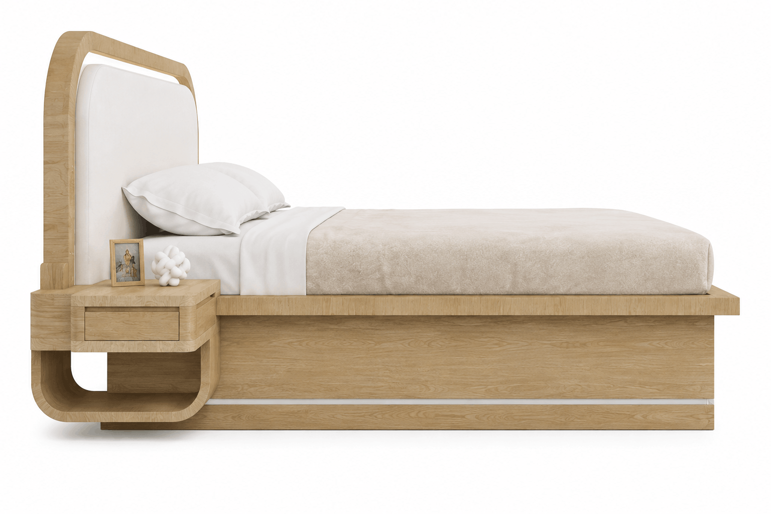 Woodsman King Size Bed with Attached Side Table image 4