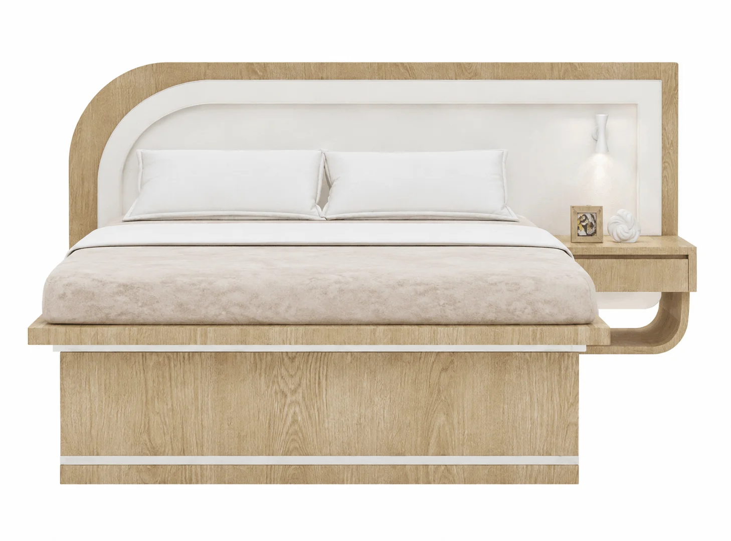 Woodsman King Size Bed with Attached Side Table image 7